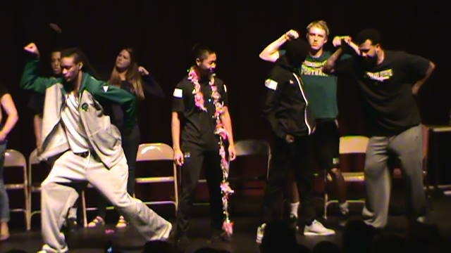 college football team hypnotized humbolt state posing